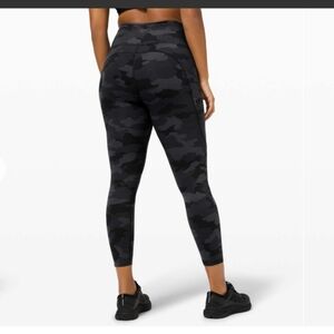 Lululemon Fast And Free Tight ll 25" Non Reflective Nulux Camo Deep Coal 6